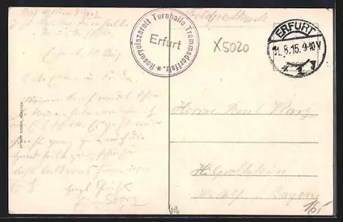 AK Erfurt, Daberstädterstrasse mit Abzweig, Strassenbahn, Paar mit Hund