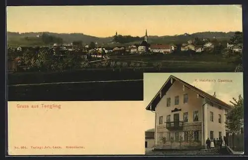 AK Tengling, K. Heinlein`s Gasthaus, Teilansicht