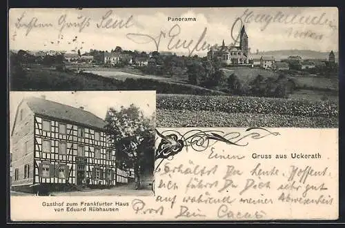 AK Uckerath, Gasthof zum Frankfurter Haus von Eduard Rübhausen, Panorama