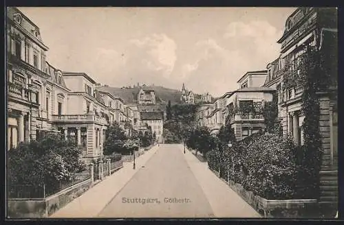 AK Stuttgart, Blick in die Göthestrasse