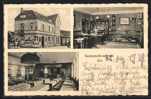 AK Buchholz-Westerwald, Gasthaus zur Post, Bes. Toni Melzer, Aussen- und Innenansicht