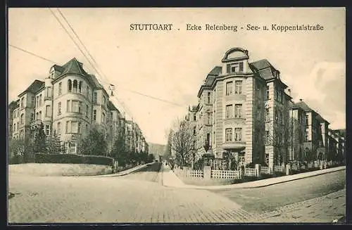 AK Stuttgart, Ecke Relenberg, See- und Koppentalstrasse