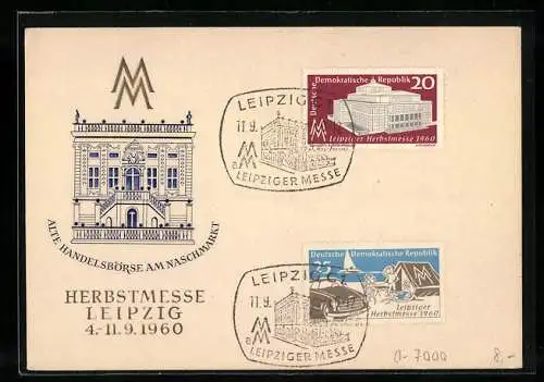 AK Leipzig, Herbstmesse 1960, Alte Handelsbörse am Naschmarkt