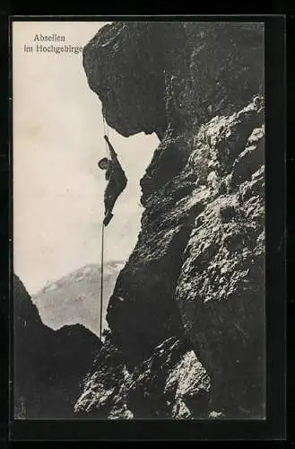 AK Abseilen im Hochgebirge, Bergsteiger