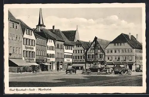 AK Bad Neustadt /Saale, Marktplatz mit Geschäften