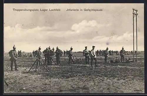 AK Lager Lechfeld, Truppenübungsplatz, Infanterie in Gefechtspause