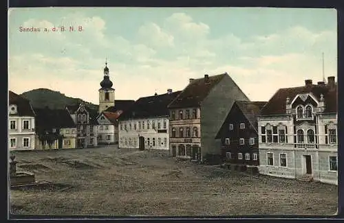 AK Sandau a. d. B. N. B., Blick über den Platz