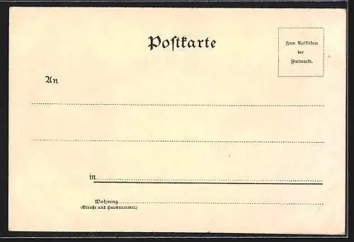 Lithographie Drachenfels, Drachenburg und Zahnradbahn, Wolfgang Müller-Denkmal