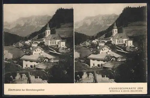 Stereo-AK Ramsau, Ortsansicht