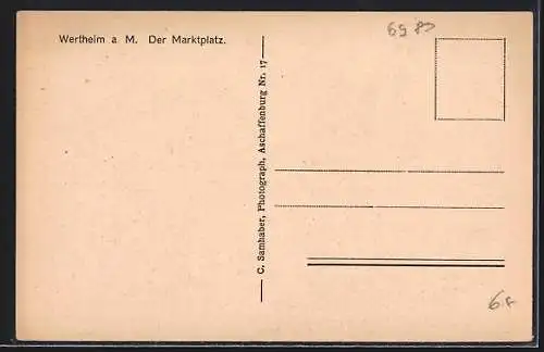 AK Wertheim a. Main, Markt mit Geschäften