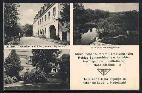 AK Tochheim, Blick vom Erholungsheim, Gasthaus