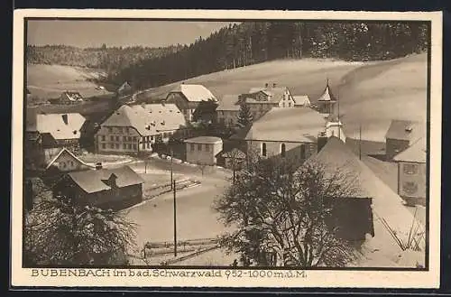 AK Bubenbach /Schwarzwald, Totalansicht im Winter