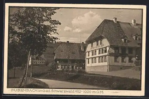 AK Bubenbach /Schwarzwald, Gasthof-Pension zum Adler mit Nachbarhäusern