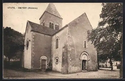 AK Imphy, église ancienne avec clocher en pierre