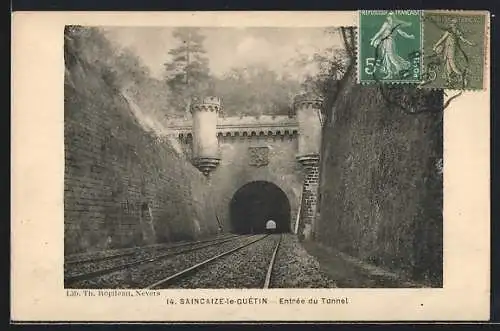 AK Saincaize-le-Guétin, Entrée du Tunnel de Chemin de Fer