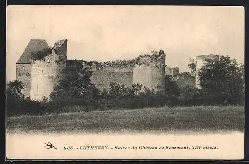 AK Luthenay, Ruines du Château de Rosemont, XIIIe siècle