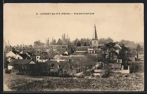 AK Lucenay-les-Aix, vue panoramique avec église et maisons