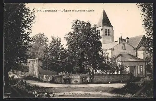 AK Germenay, L`Église et la Maison d`École