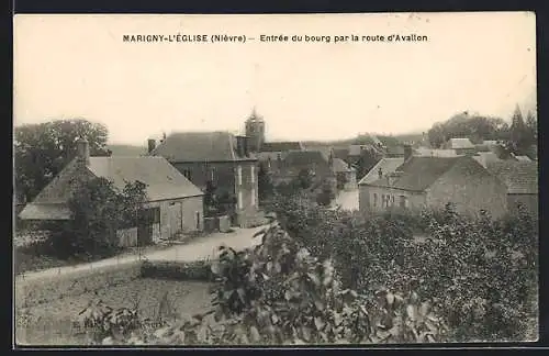 AK Marigny-l`Église, entrée du bourg par la route d`Avallon