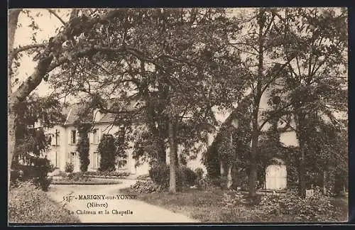 AK Marigny-sur-Yonne, le Château et la Chapelle