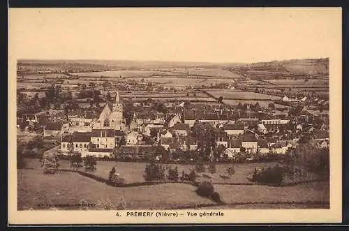 AK Prémery, Nièvre, vue générale de la ville et de la campagne environnante