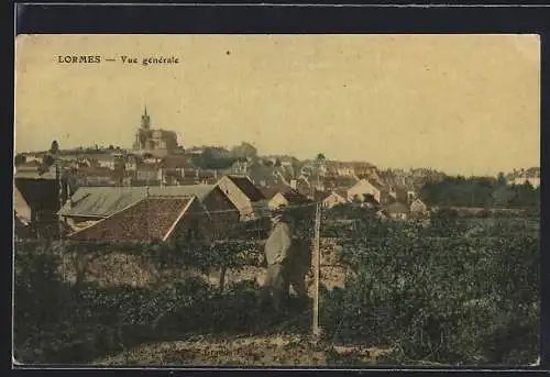 AK Lormes, vue générale avec église et maisons de village