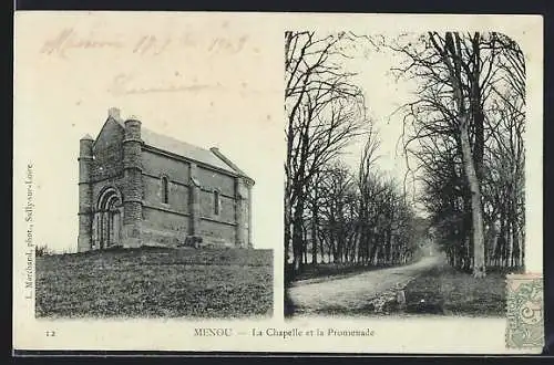 AK Menou, La Chapelle et la Promenade