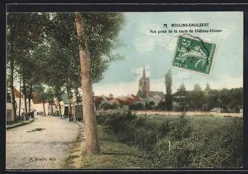 AK Moulins-Engilbert, Vue prise de la route de Chateau-Chinon