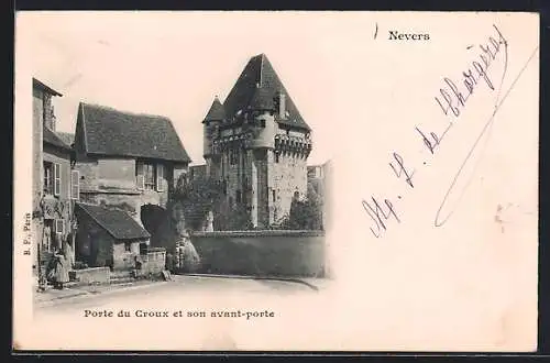 AK Nevers, Porte du Croux et son avant-porte