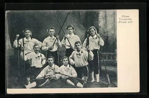 Foto-AK Cöln, Turnverein Frisch auf, Gruppenaufnahme