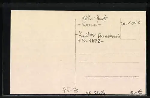 AK Köln, Hilde Hoffmann vom Tv. Jahn in Siegen und Th. Caspers vom Deutzer Turnverein von 1878