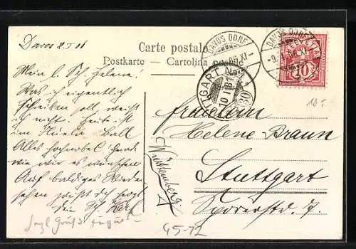 AK Wintersport in den Alpen, Drei Schlittenfahrer