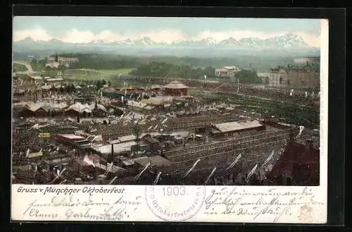 AK München, Oktoberfest 1903 aus der Vogelschau