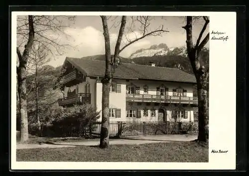 Foto-AK Max Baur: Aschau, Nandlhof mit Bergpanorama