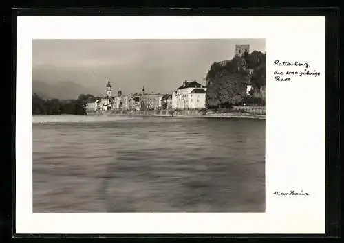 Foto-AK Max Baur: Rattenberg, vom Wasser gesehen