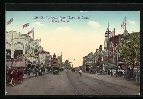 AK Coney Island, N.Y., Surf Avenue from Loop the Loop