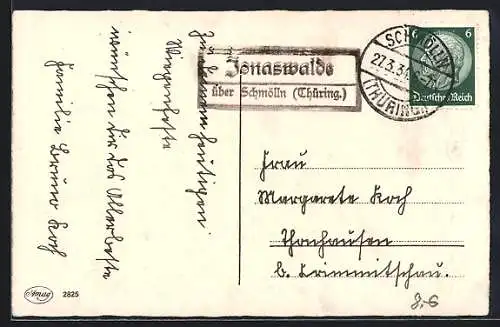 AK Landpoststempel Jonaswalde über Schmölln (Thüring.)