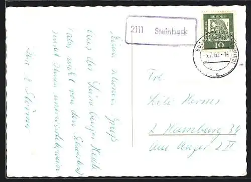 AK Landpoststempel 2111 Steinbeck