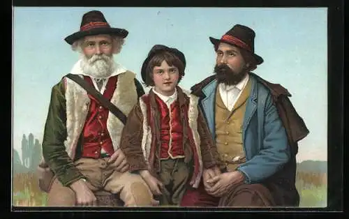 AK Italienische Bauern aus der Gegend um Rom