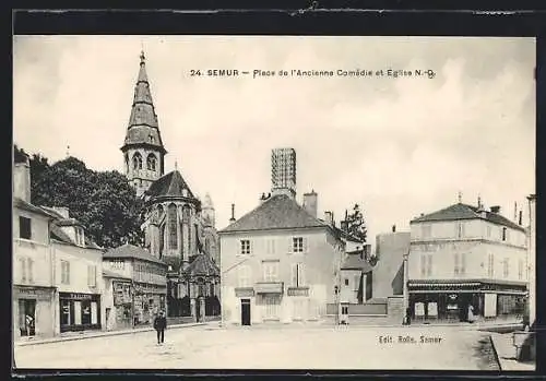 AK Semur, Place de l`Ancienne Comédie et Église N.-D