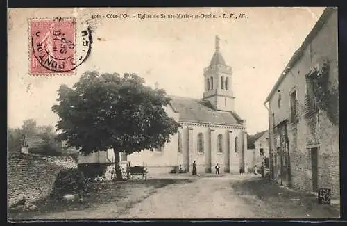 AK Sainte-Marie-sur-Ouche, Église de Sainte-Marie-sur-Ouche et Rue Adjacente