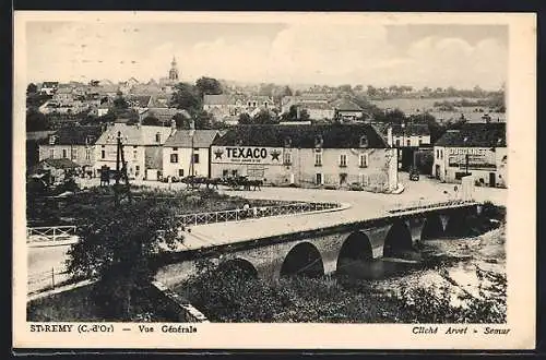 AK St-Remy, vue générale avec pont et bâtiments Texaco