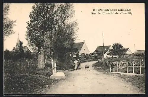 AK Rouvres-sous-Meilly, sur le Chemin de Chazilly