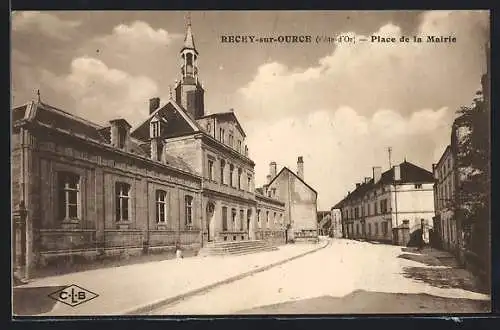 AK Recey-sur-Ource, Place de la Mairie