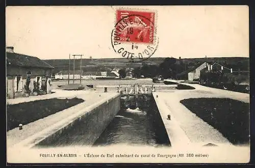 AK Pouilly-en-Auxois, l`Écluse du Étel culminant du canal de Bourgogne, Alt 380 mètres