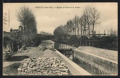 AK Oisilly, l`Église, le Canal et le Viaduc