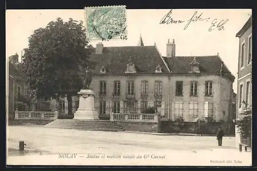 AK Nolay, statue et maison natale du Général Carnot