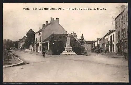 AK Les Laumes, Grande-Rue et Rue du Moulin