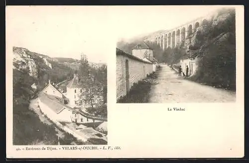 AK Velars-sur-Ouche, Vue générale et le Viaduc