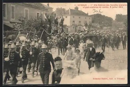 AK Vitteaux, 1ère fête fédérale des Sociétés scolaires et post-scolaires du canton, 9 juillet 1911